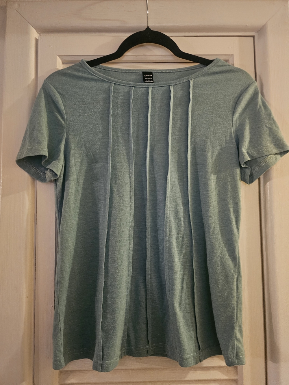 3/$13 SHEIN Sage Green Pleated Short Sleeve Tee